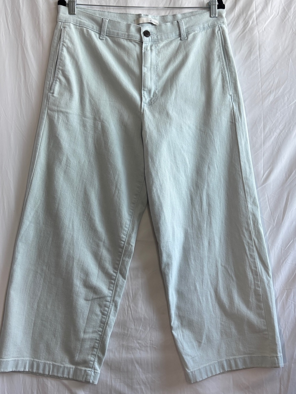 Ella Moss Women's Wide-Leg Crop High Rise Chinos in Light Blue